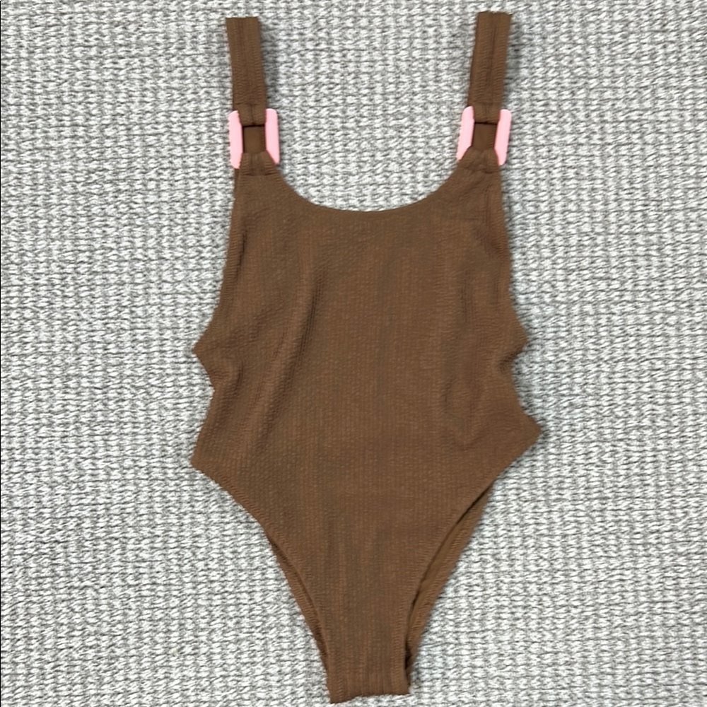 Aerie Crinkle Birthday Scoop Cheekiest One Piece Swimsuit